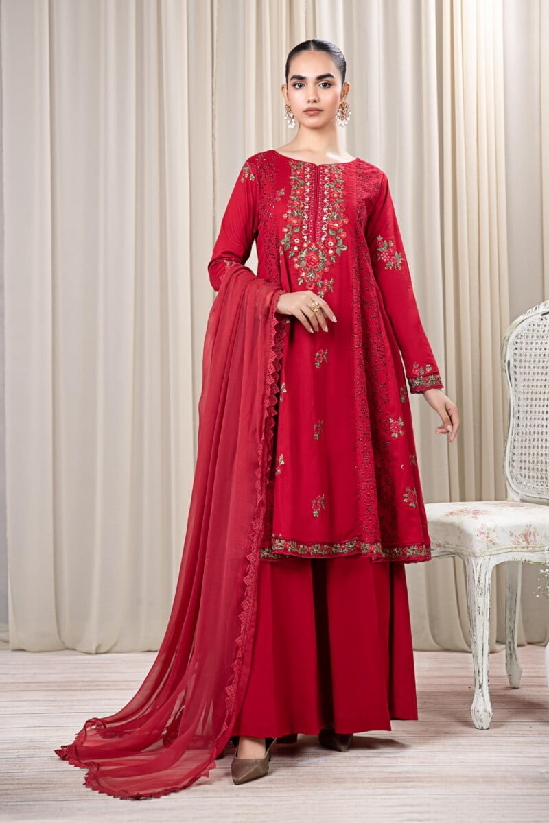 Maria B 3 Piece Embroidered Dobby Suit | DW-EF24-08 Casuals