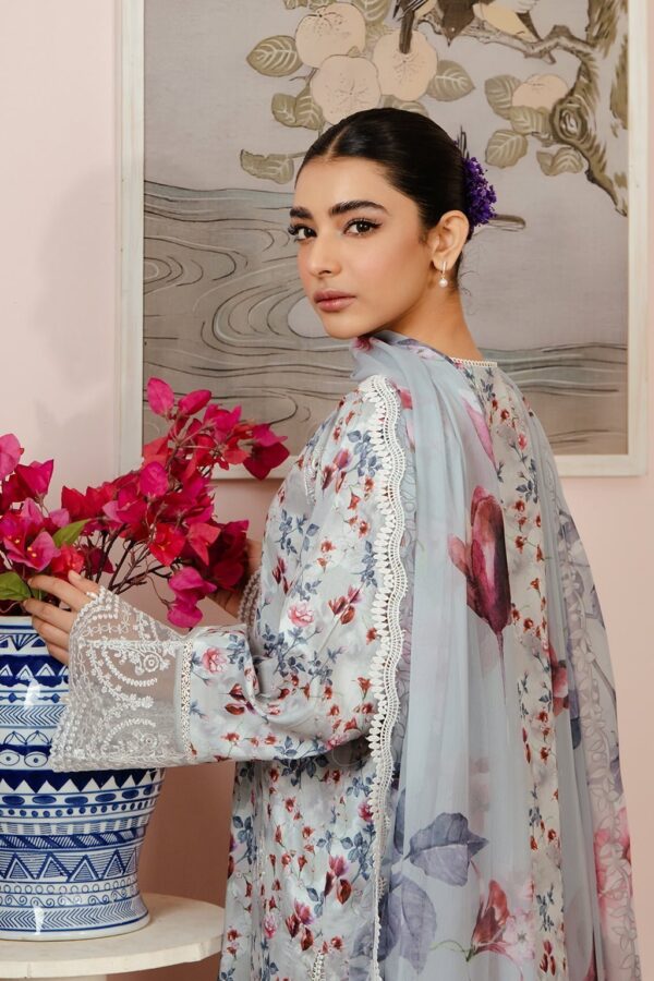 Afrozeh Malina Al-24-V3-04 Evora Embroidered Luxury Lawn 3Pc Suit Collection 2024