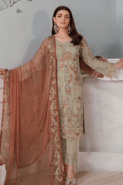 Ramsha F-2505 Embroidered Luxury Chiffon 3 Piece Collection 2024