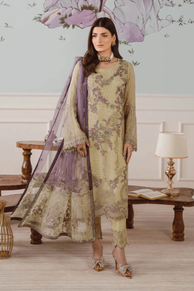 Ramsha F-2512 Embroidered Luxury Chiffon 3 Piece Collection 2024