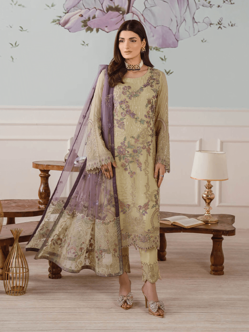 Ramsha F-2512 Embroidered Luxury Chiffon 3 Piece Collection 2024