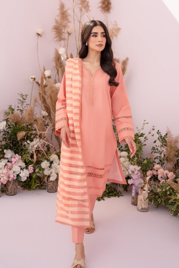 Hana Sunshine Sartorial Stitched Apricot Sartorial Stitched Summer Solids 3Pc Collection 2024