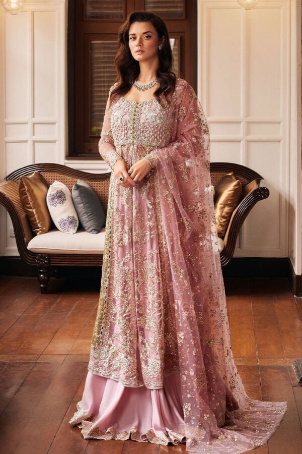 Best Of Mushq Bom-04 Luster Mushq Embroidered Net 3Pc Collection 2024