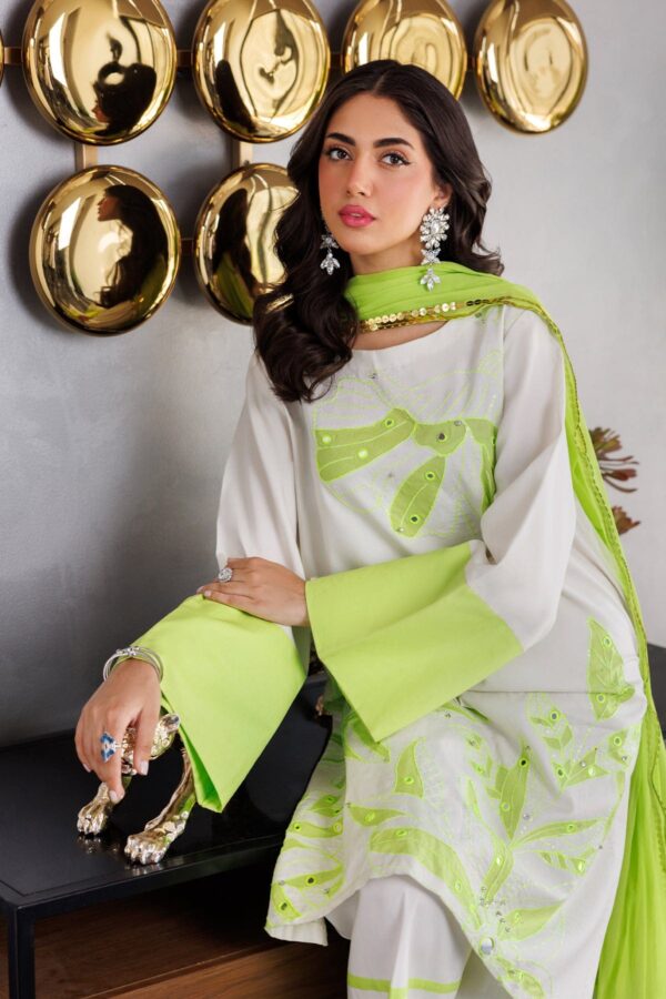 Charizma 3 Pc Embroidered Cotton Shirt With Chiffon Dupatta And Trouser Ed 4 035