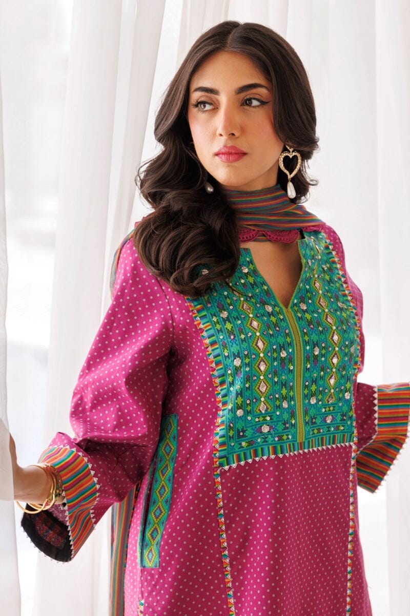 Charizma 3 Pc Printed Lawn Shirt With Chiffon Dupatta And Trouser Cnp 4 030 1