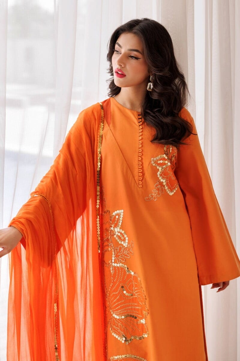 Charizma 3 Pc Embroidered Lawn Shirt With Chiffon Dupatta And Trouser Ed 4 034