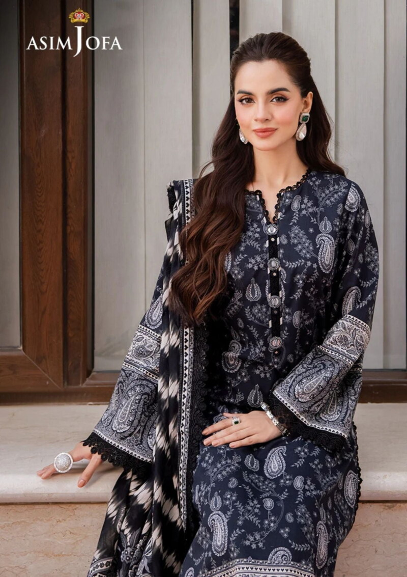 Asim Jofa Am24 09 Monochrome Lawn Collection