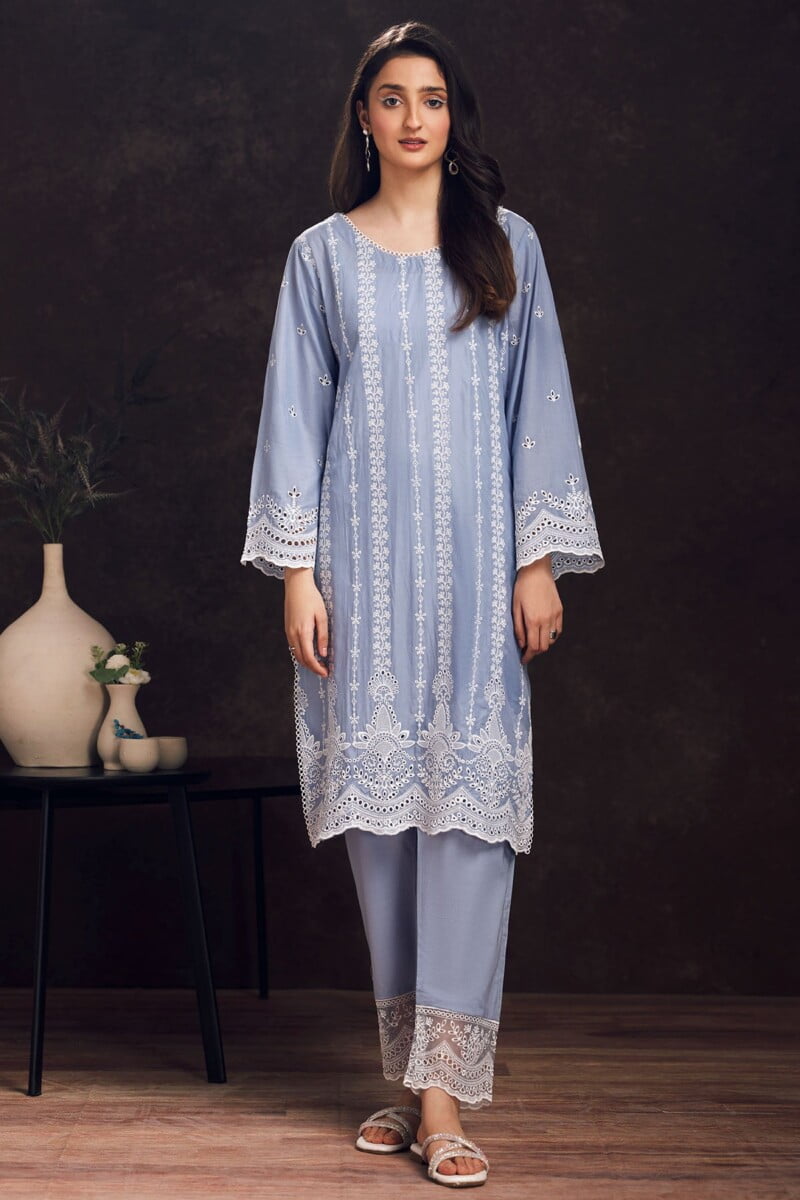 Motifz 3986-Grey Schiffli Embroidered Lawn Stitched Casuals