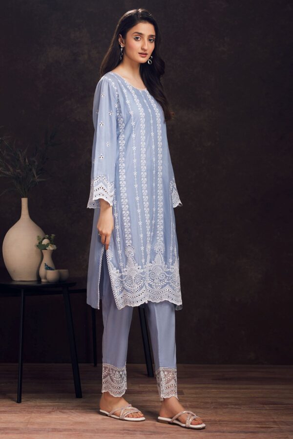 Motifz 3986-Grey Schiffli Embroidered Lawn Stitched Casuals