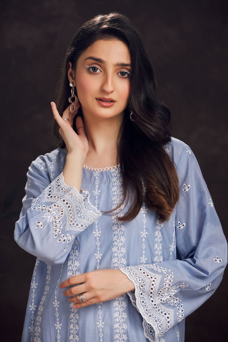 Motifz 3986-Grey Schiffli Embroidered Lawn Stitched Casuals