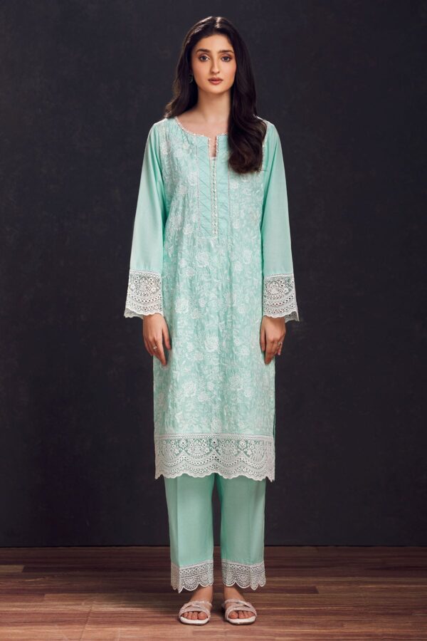 Motifz 3998-Sea-Green Schiffli Embroidered Lawn Stitched Casuals