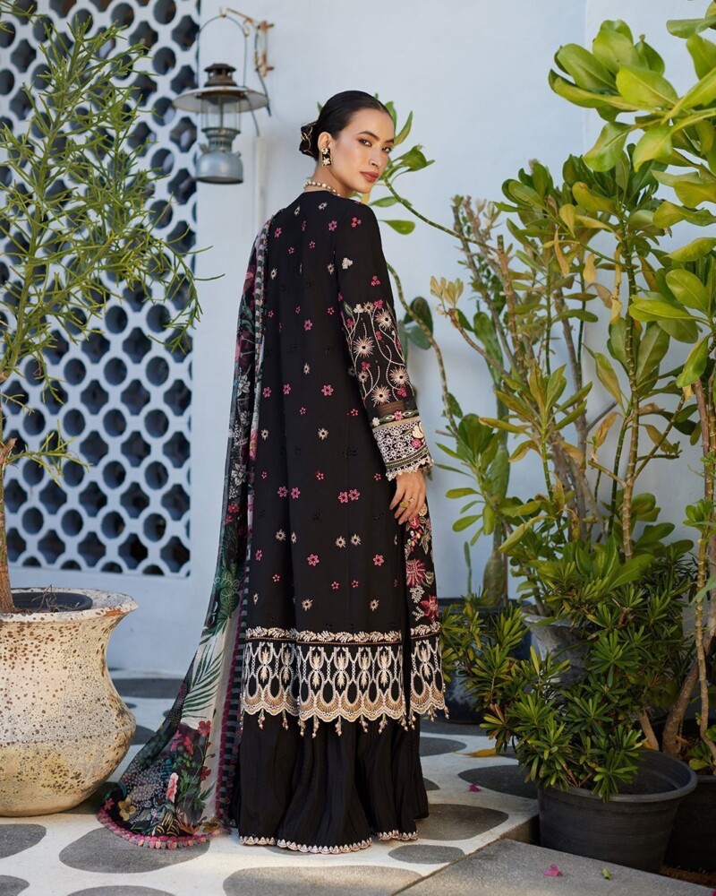 Faiza Saqlain Merle Embroidered Lawn 3Pc Suit Collection 2024