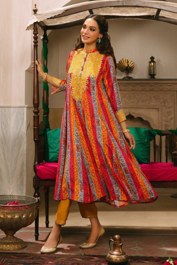 Farasha Teal Garland Embroidered Lawn Ss 24 Collection 24