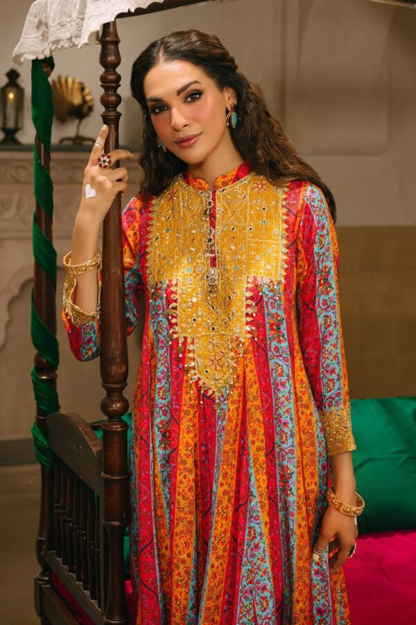 Farasha Teal Garland Embroidered Lawn Ss 24 Collection 24