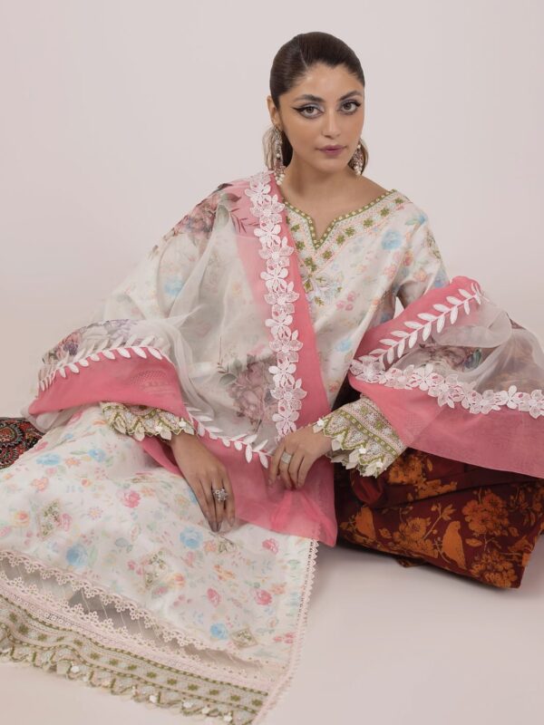 Faiza Faisal Nargis Embroidered Lawn 3Pc Suit Collection 2024