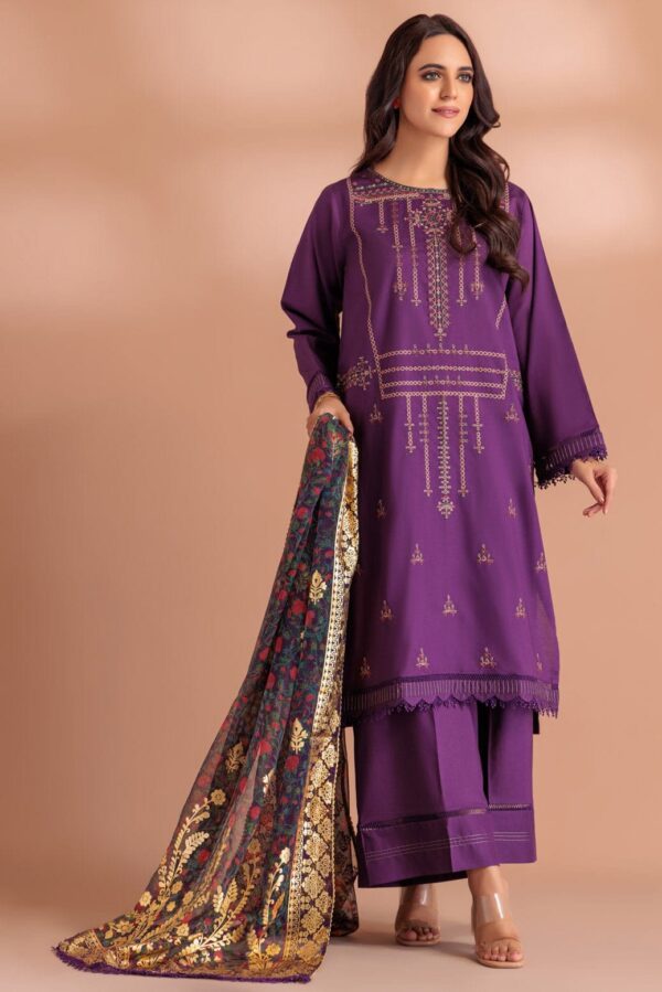 Bonanza Satrangi Purple Cambric 3 Piece Pws5233P61 Festive Pret 2024