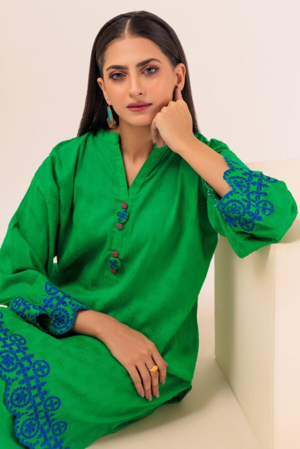 Bonanza Satrangi Green Jacquard 2 Piece Pws6232P20 Co Ord Sets