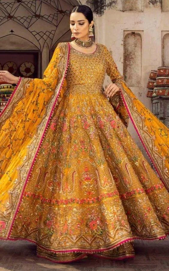 Pakistani Bridal Dresses For Mehndi