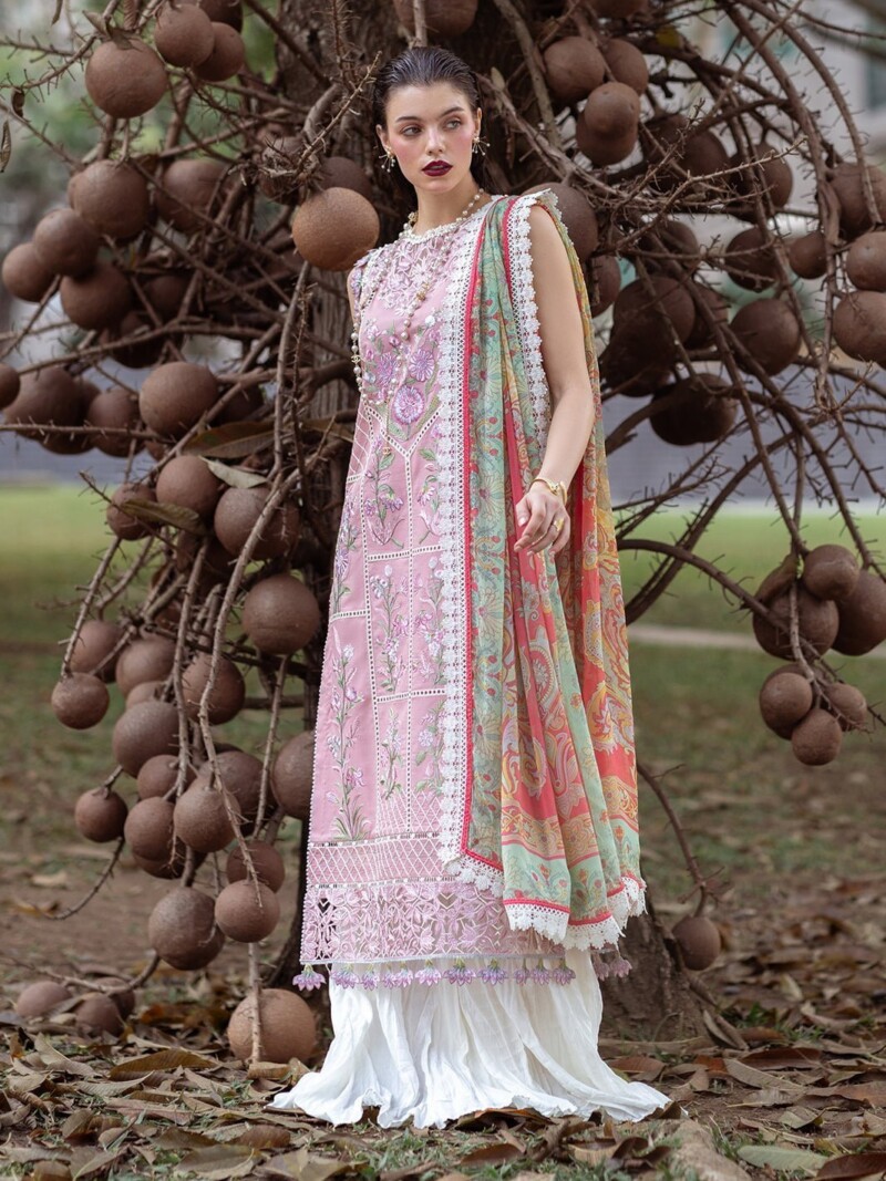 Roheenaz Dahlia Rnz-04B Peony Embroidered Lawn 3Pc Suit Collection 2024