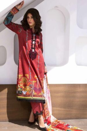 Roheenaz Leya Rnz-06b Papaya Bliss Printed Lawn 3pc Suit Collection 2024