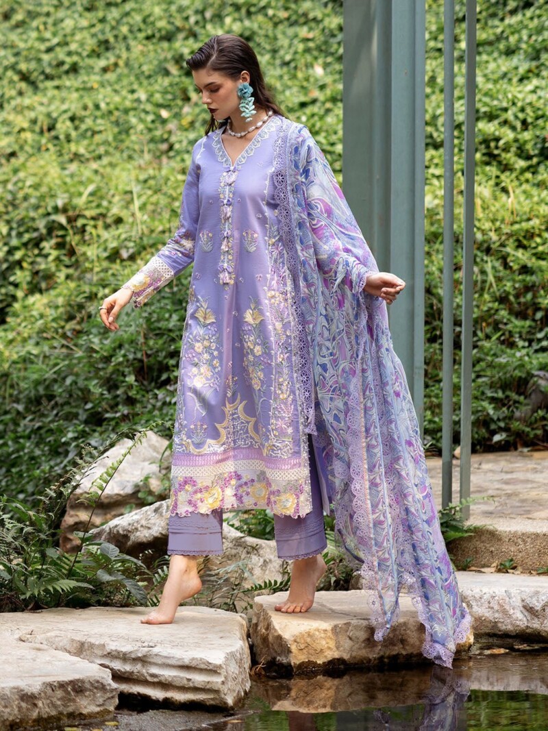 Roheenaz Dahlia Rnz-06B Aster Embroidered Lawn 3Pc Suit Collection 2024