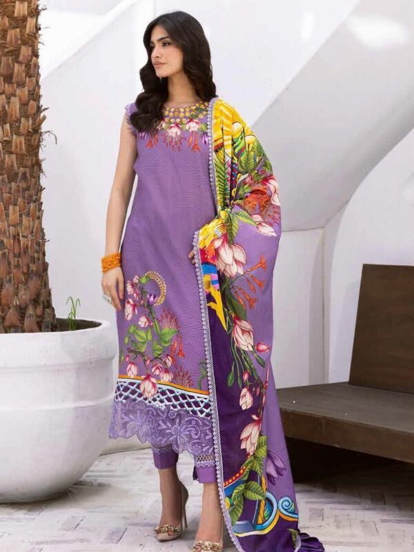 Roheenaz Leya Rnz-08A Flamingo Fancy Printed Lawn Collection 2024