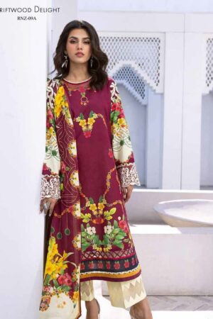 Roheenaz Leya Rnz-09a Driftwood Delight Printed Lawn Collection 2024