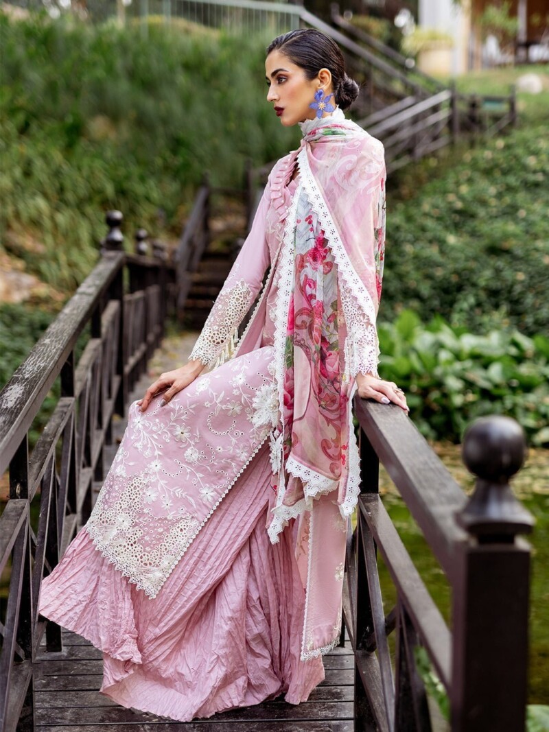 Roheenaz Dahlia Rnz-08A Lily Embroidered Lawn 3Pc Suit Collection 2024