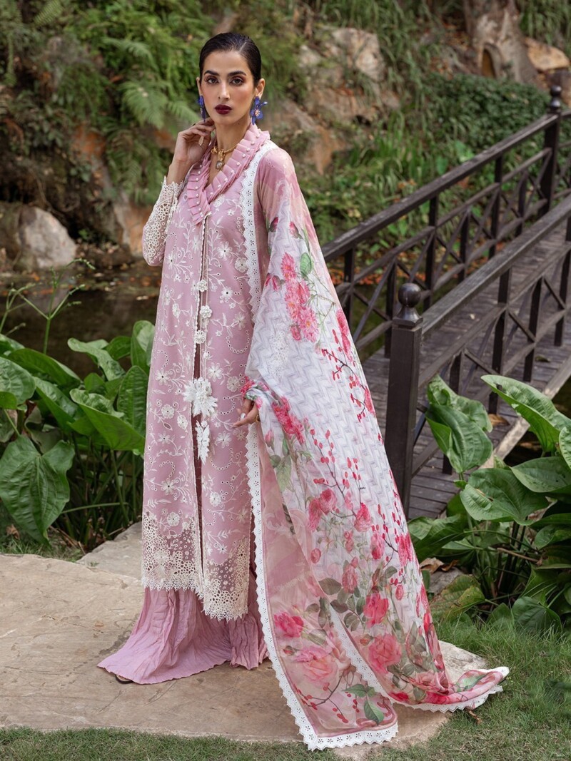 Roheenaz Dahlia Rnz-08A Lily Embroidered Lawn 3Pc Suit Collection 2024