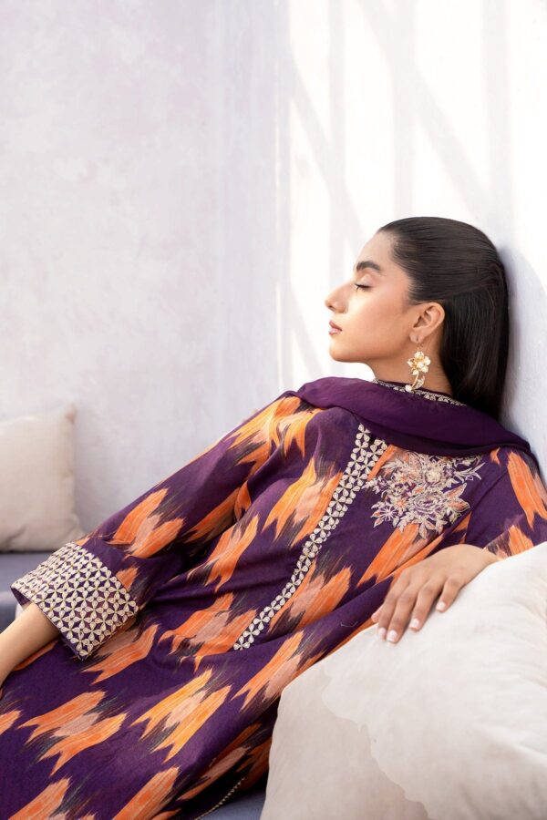 Charizma 3 Pc Printed Cotton Shirt With Chiffon Dupatta And Trouser Cnp 4 014