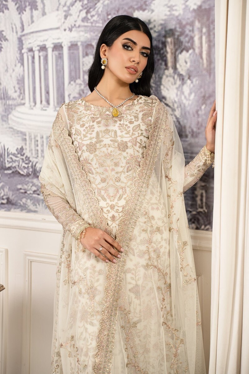 Zarif Afsanah Zaf 03 Neelam Luxury Embroidered Net 3Pc Collection 2024