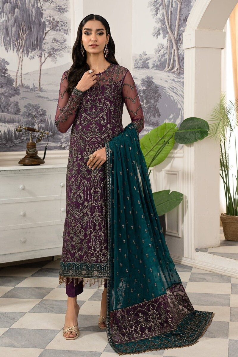 Zarif Afsanah Zaf 07 Mushq Luxury Embroidered Net 3Pc Collection 2024