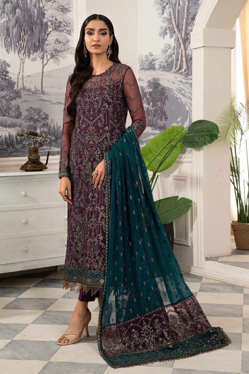 Zarif Afsanah Zaf 07 Mushq Luxury Embroidered Net 3Pc Collection 2024