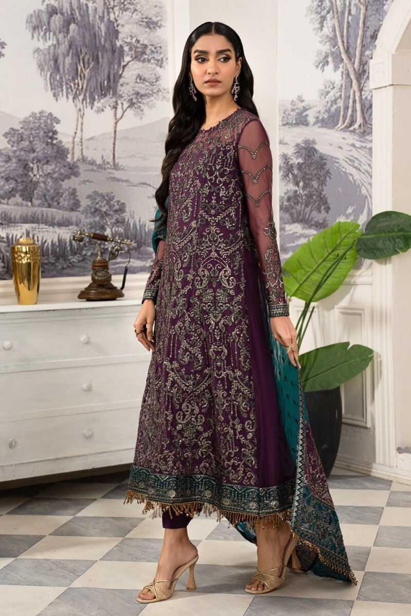 Zarif Afsanah Zaf 07 Mushq Luxury Embroidered Net 3Pc Collection 2024