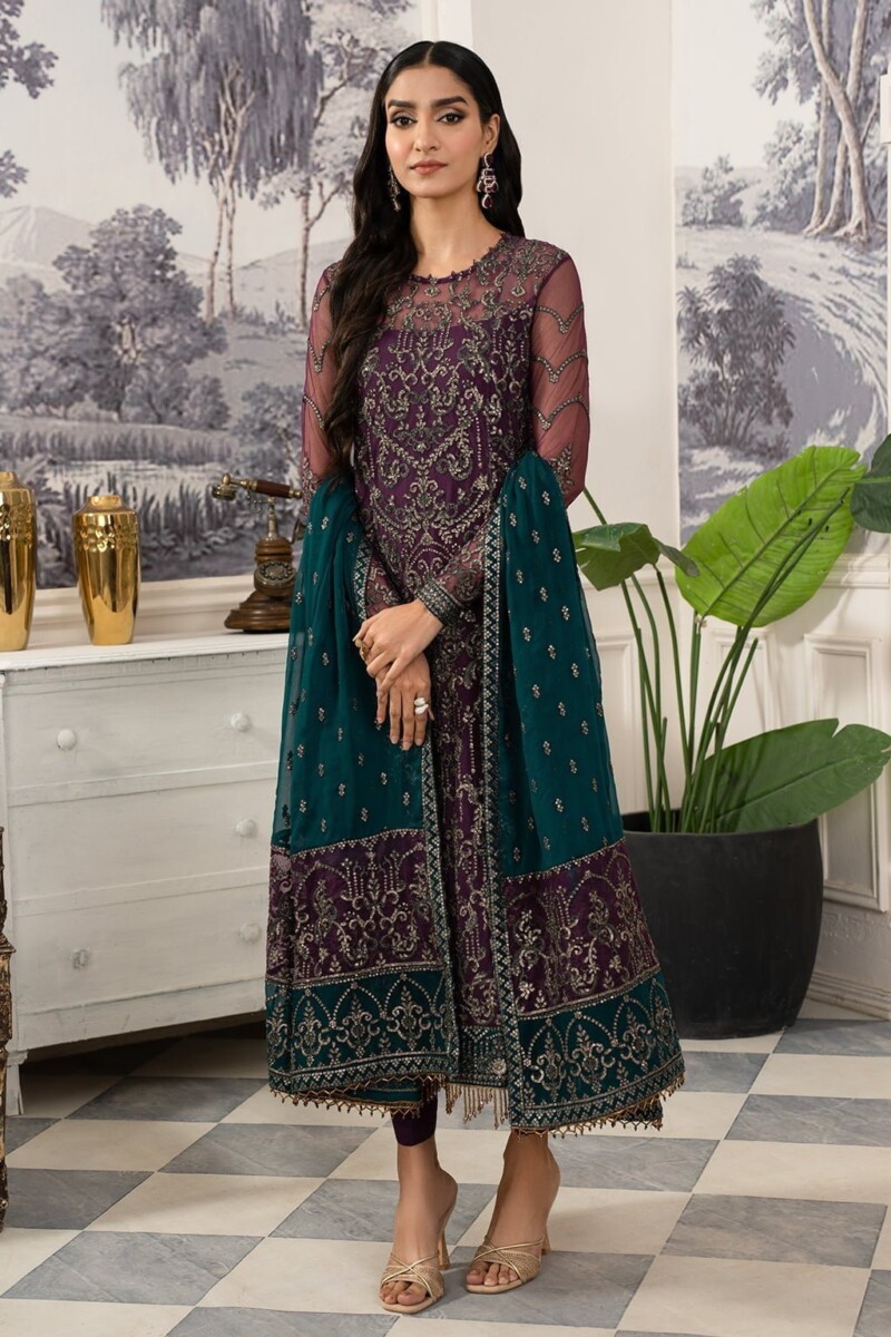 Zarif Afsanah Zaf 07 Mushq Luxury Embroidered Net 3Pc Collection 2024