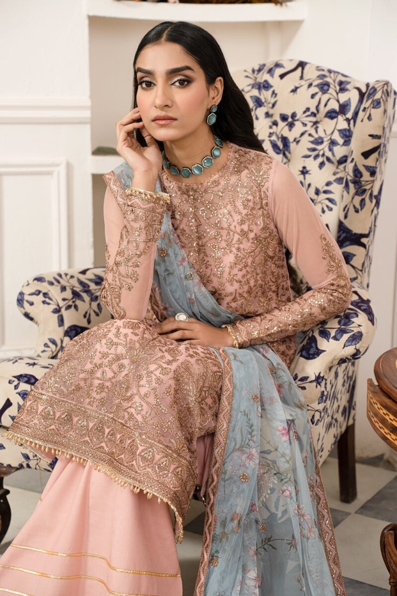 Zarif Afsanah Zaf 08 Haseen Luxury Embroidered Net 3Pc Collection 2024