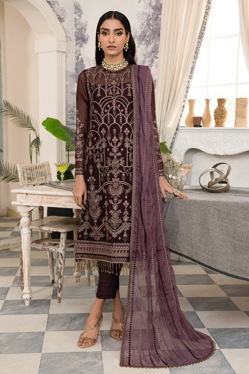 Zarif Afsanah Zaf 09 Zinat Luxury Embroidered Chiffon 3Pc Collection 2024