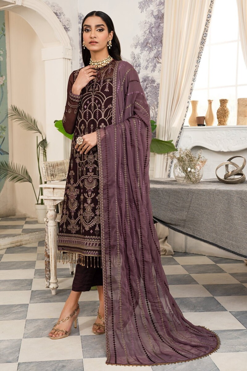 Zarif Afsanah Zaf 09 Zinat Luxury Embroidered Chiffon 3Pc Collection 2024