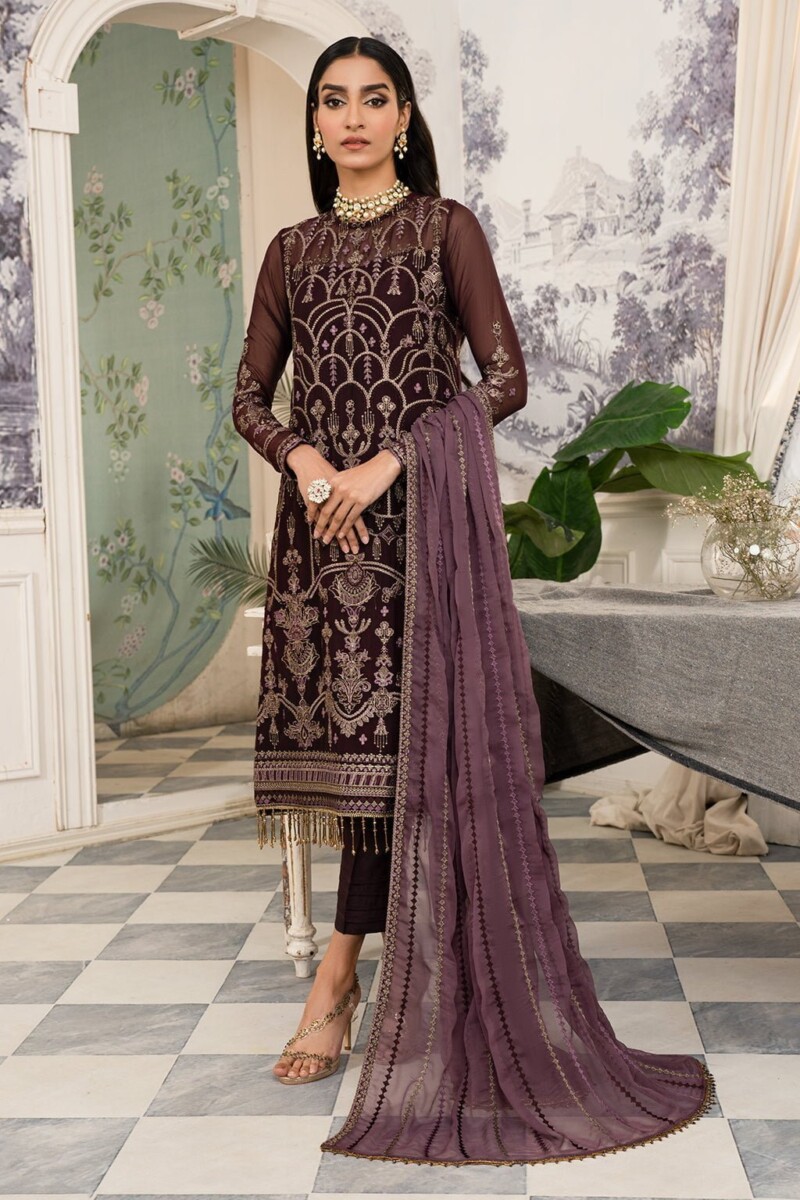 Zarif Afsanah Zaf 09 Zinat Luxury Embroidered Chiffon 3Pc Collection 2024