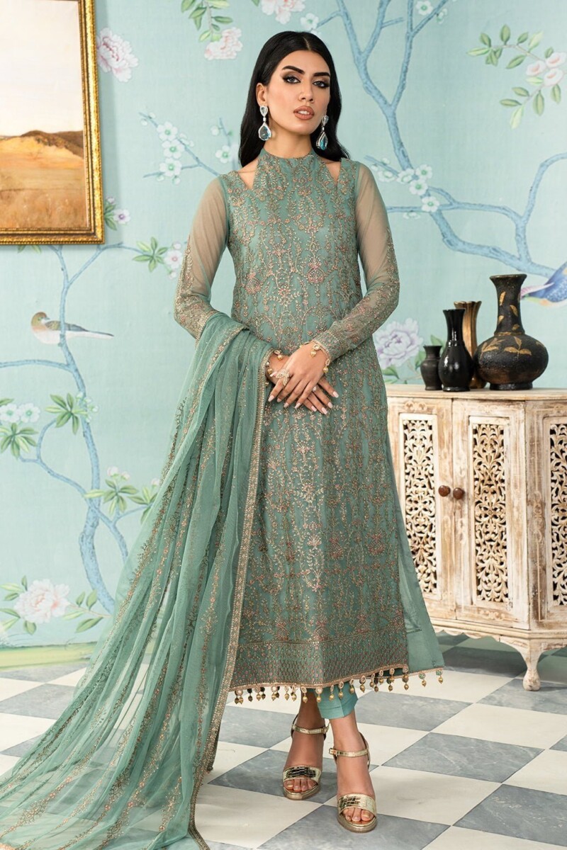 Zarif Afsanah Zaf 11 Abshaar Luxury Embroidered Net 3Pc Collection 2024