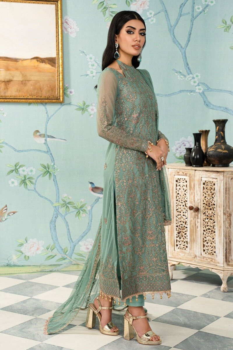 Zarif Afsanah Zaf 11 Abshaar Luxury Embroidered Net 3Pc Collection 2024