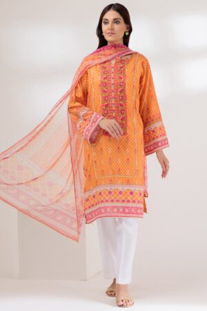 Bonanza Satrangi Orange Lawn 2 Piece Sas232p30 Co Ord Sets