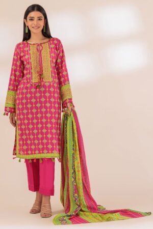 Bonanza Satrangi Hot Pink Lawn 3 Piece Sas233p53 Summer Collection 24