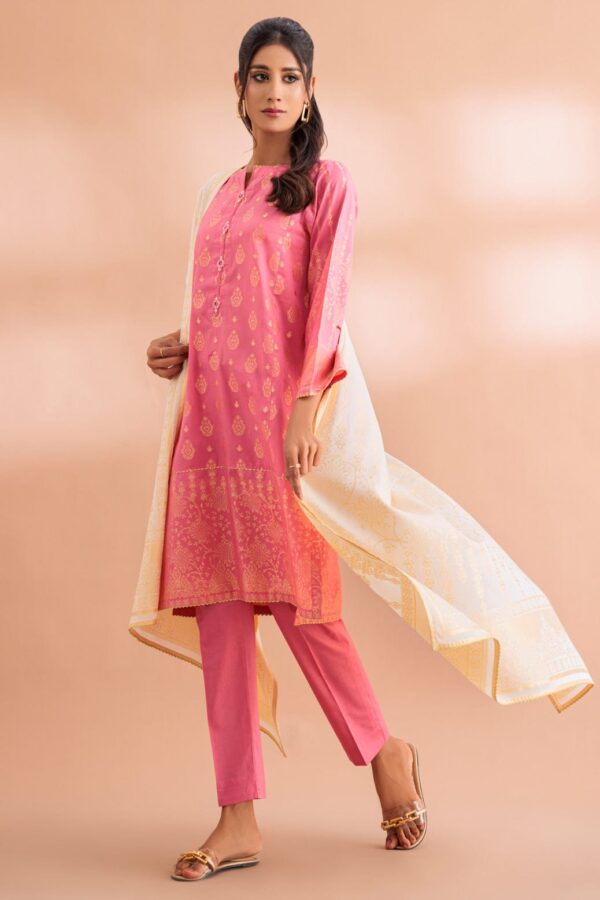 Bonanza Satrangi Pink Jacquard 3 Piece Sj2243P03 Festive Pret 2024