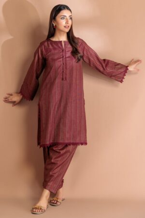 Bonanza Satrangi Maroon Lawn 2 Piece Srls232p50 Co Ord Sets