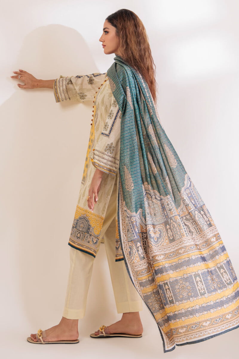 Bonanza Satrangi Beige Lawn 3 Piece Ss1243p07 Summer Collection 24