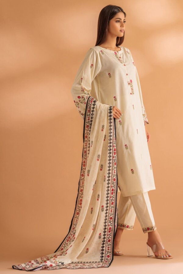 Bonanza Satrangi O White Cambric 3 Piece Ss1243P17 Summer Collection 24