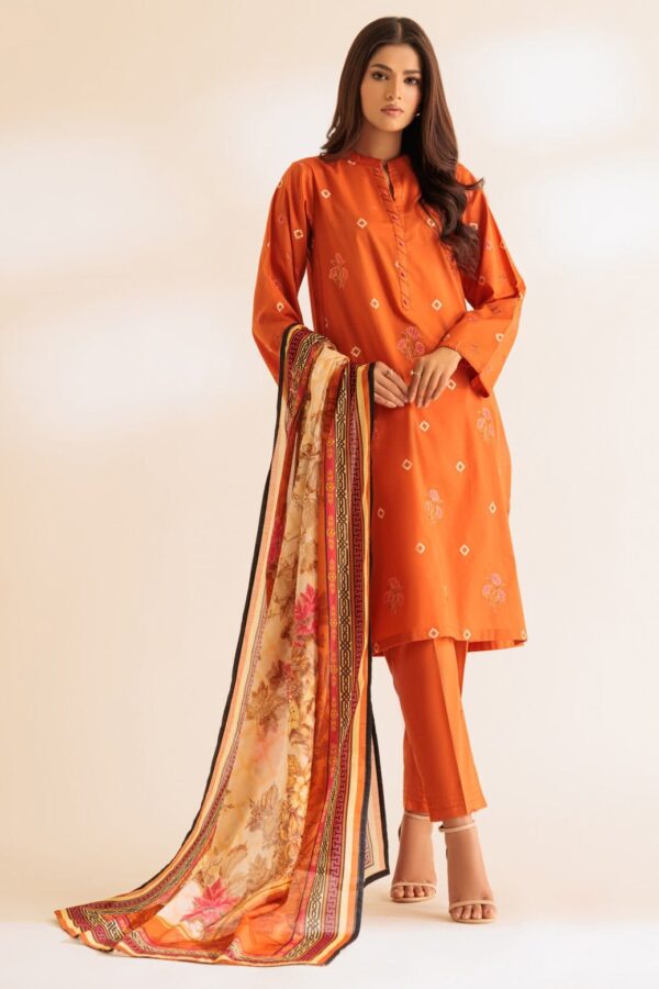 Bonanza Satrangi Orange Cambric 3 Piece Ss2243P33 Summer Collection 24