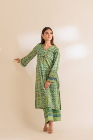 Bonanza Satrangi Green Lawn 2 Piece Ss5242p11 Co Ord Sets