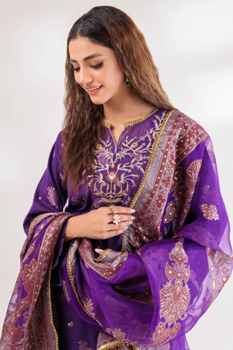 Bonanza Satrangi Purple Jacquard 3 Piece Ss5243p11 Festive Pret 2024